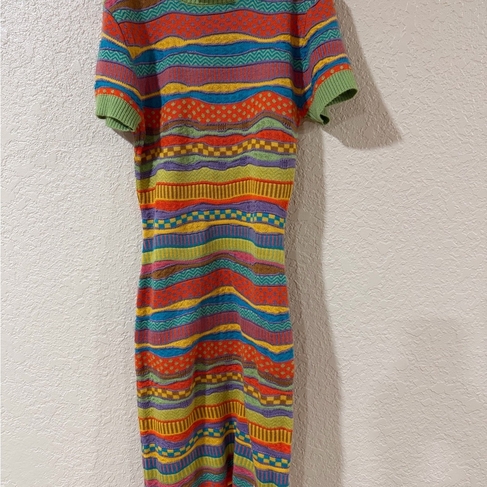 Vibrant Multicolor Knit Mini Dress